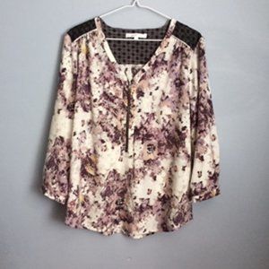 CLEO WOMEN'S DRESS BLOUSE.  SIZE L.  MUTI COLOR